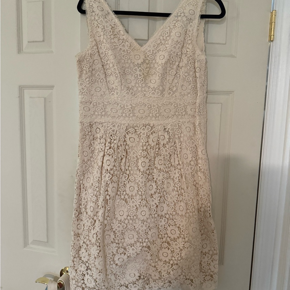 Yoana Baraschi Cream Lace Mini Dress